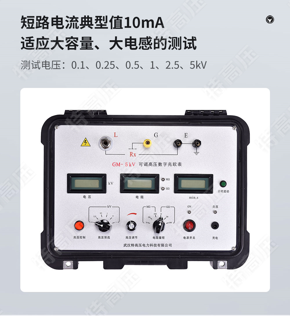 GM-5kV 可調高壓數字兆歐表(圖3) GM-5kV 可調高壓數字兆歐表(圖3)