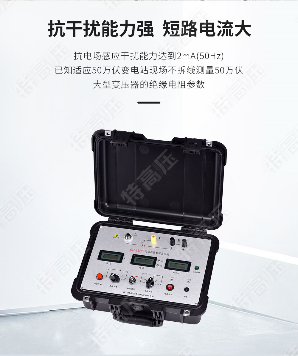 GM-15kV 可調高壓數字兆歐表(圖2) 數字式兆歐表